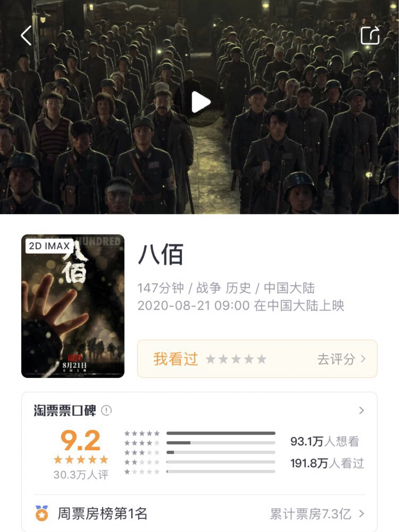 八佰最新評分揭曉，一場友情與陪伴的溫馨故事